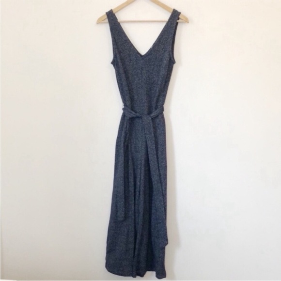 GAP Ribbed Belt-Tie V Neck Knit Wide Leg Jumpsuit - Picture 2 of 3